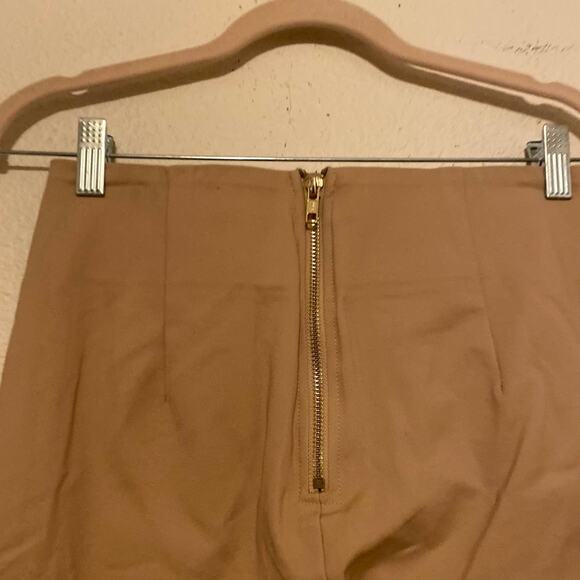 Tiger Mist Beige Cream Cant Keep Up Pants Matte High Rise Skinny Size Large - Picture 8 of 10